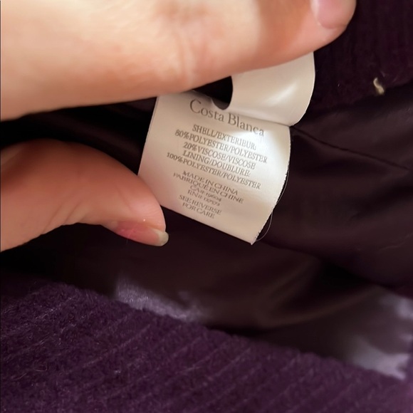 Costa Blanca Women's Purple Belted Jacket - Picture 7 of 7